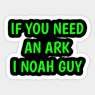 Funny Fishing Noah Ark Boat Christian Pun Joke Sticker